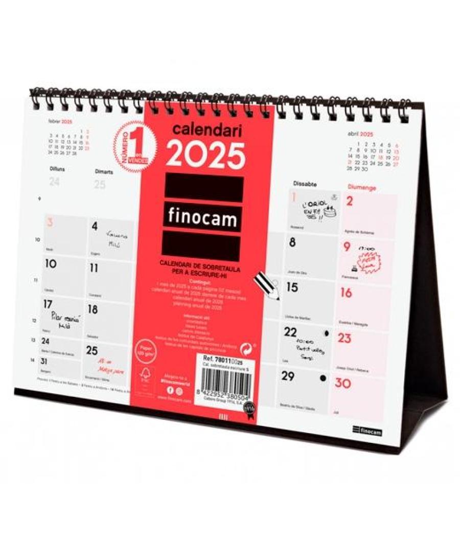 Finocam calendario de sobremesa para escribir s-210x150mm neutro 2025 catalán