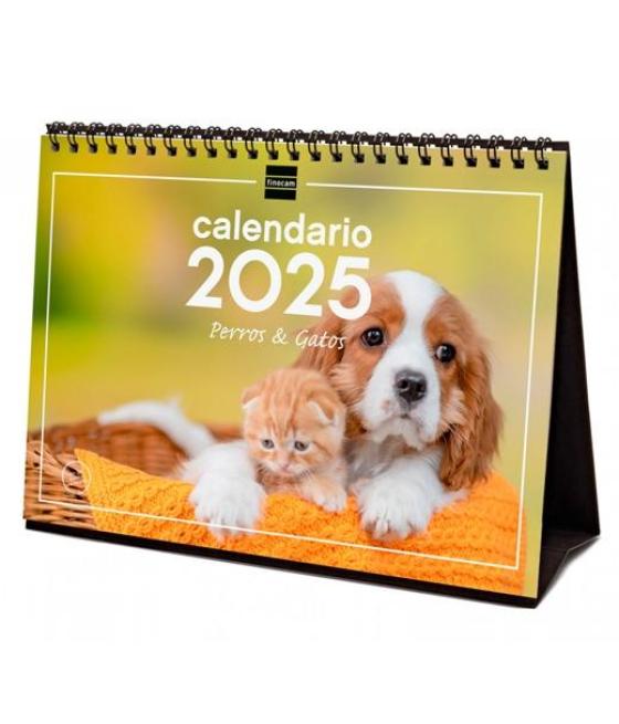 Finocam calendario de sobremesa para escribir s-210x150mm imágenes perros y gatos 2025