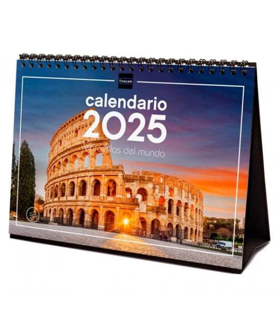 Finocam calendario de sobremesa para escribir s-210x150mm imágenes maravillas del mundo 2025