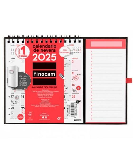 Finocam calendario con imán para escribir xs-140x150mm neutro 2025