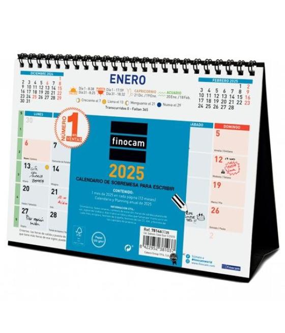 Finocam calendario de sobremesa para escribir s-210x150mm color 2025