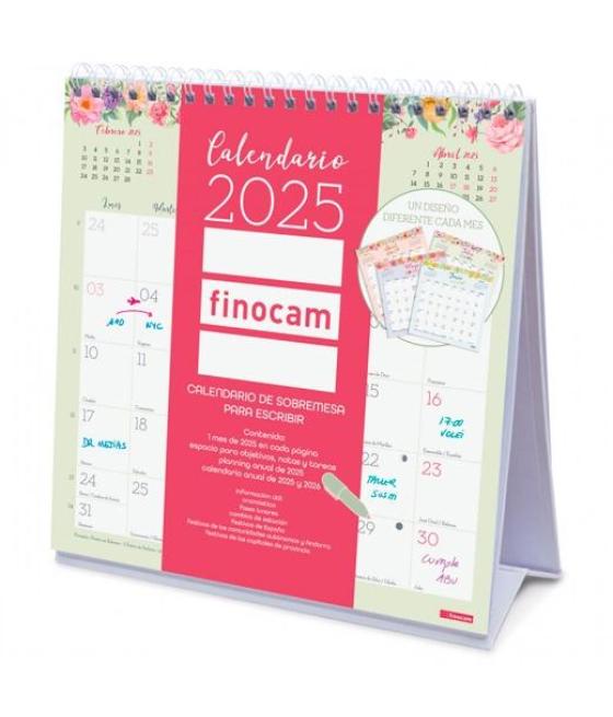 Finocam calendario de sobremesa para escribir s-190x190mm design 2025