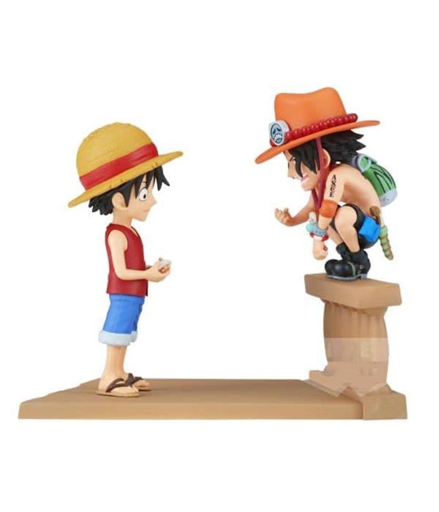 Figura banpresto one piece world collectable log stories luffy y ace 8cm