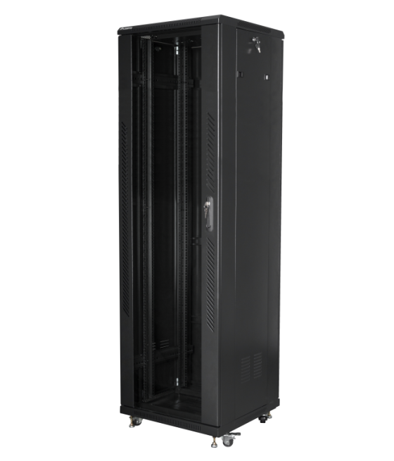 Armario lanberg rack 19" 42u 600x600 flat pack black negro