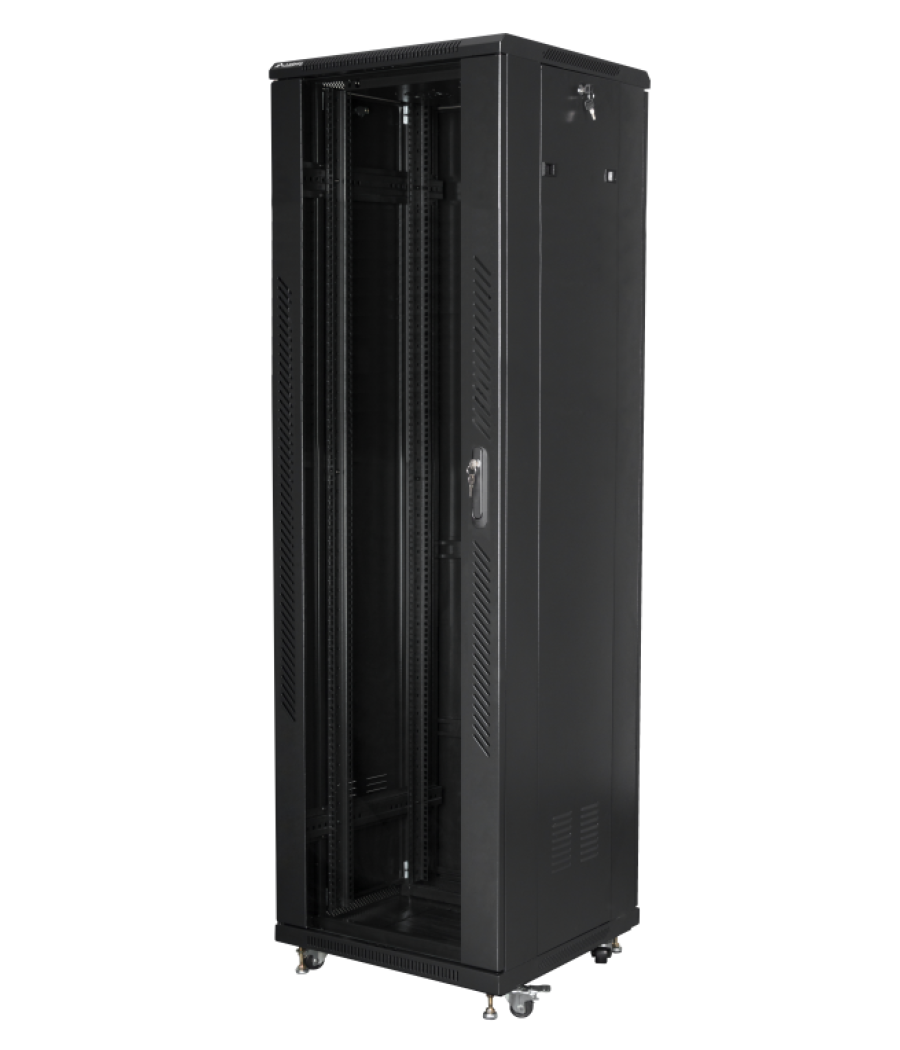 Armario lanberg rack 19" 42u 600x600 flat pack black negro