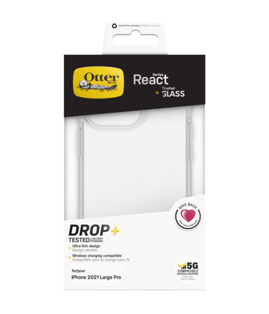 OtterBox React + Trusted Glass Series para Apple iPhone 13 Pro, transparente