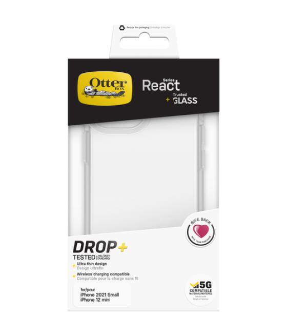 OtterBox React + Trusted Glass Series para Apple iPhone 13 mini, transparente