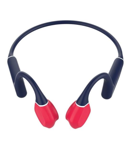 Auriculares inalámbricos deportivos de conducción ósea leotec osea kuri/ con micrófono/ bluetooth/ azules y rojos