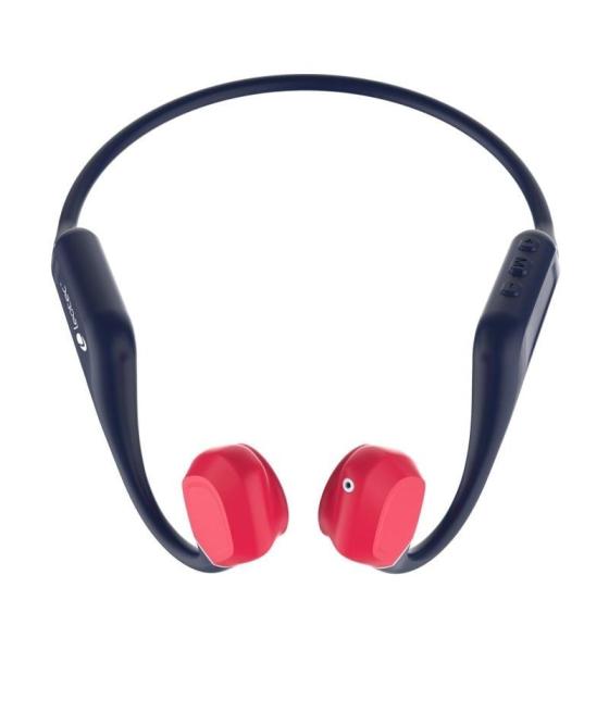 Auriculares inalámbricos deportivos de conducción ósea leotec osea kuri/ con micrófono/ bluetooth/ azules y rojos