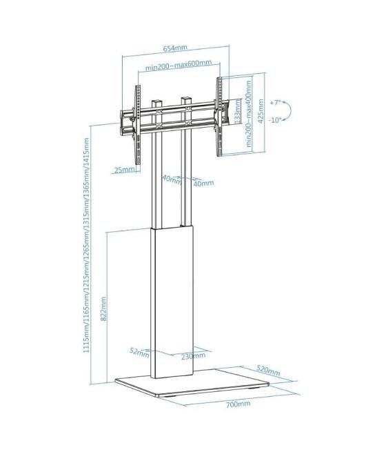 Soporte de suelo inclinable tooq fs2288m-b para tv de 32-85'/ hasta 40kg