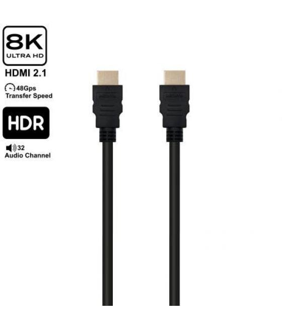 Ewent ultra high speed hdmi 2.1 cable with ethernet, black, m/m 8,0m, 8k@60hz, hdr