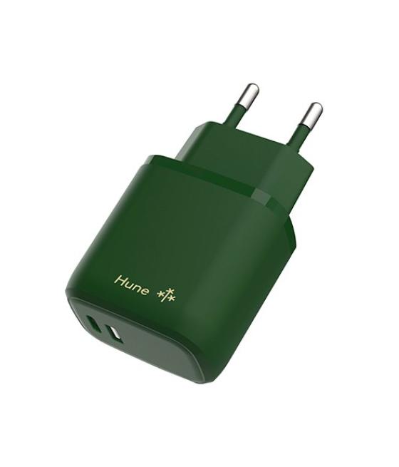 Cargador hune eco 2 puertos 20w usb-c usb-a bosque