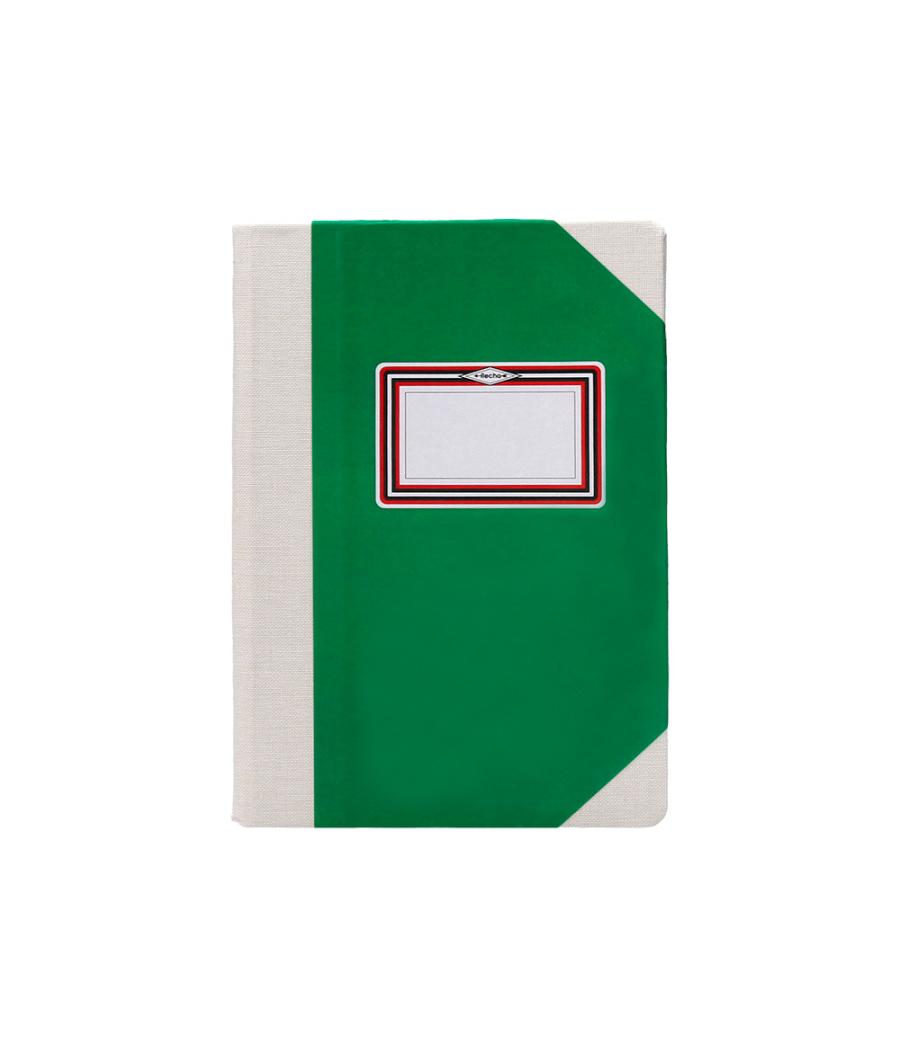 Libro cartóne cosido fernandes flecha din a6+ rayado horizontal 50 hojas 100 gr verde