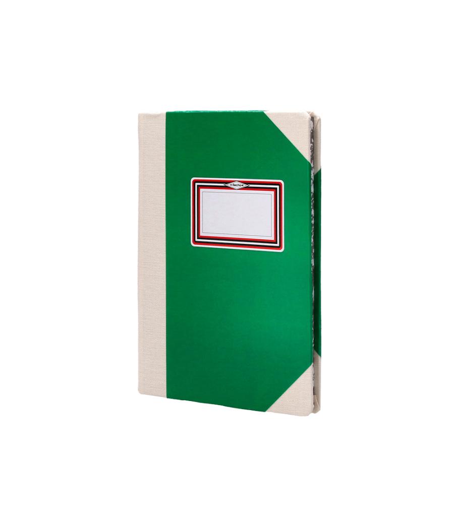 Libro cartóne cosido fernandes flecha din a6+ rayado horizontal 50 hojas 100 gr verde