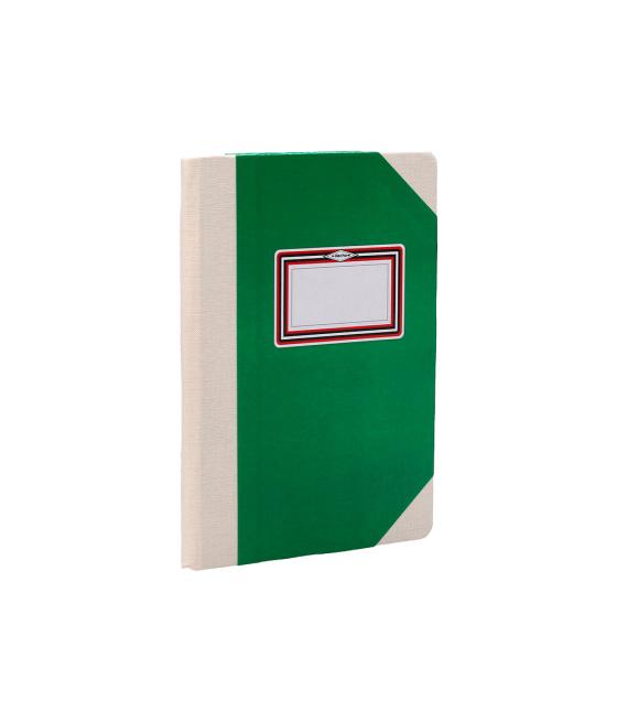 Libro cartóne cosido fernandes flecha din a6+ rayado horizontal 50 hojas 100 gr verde