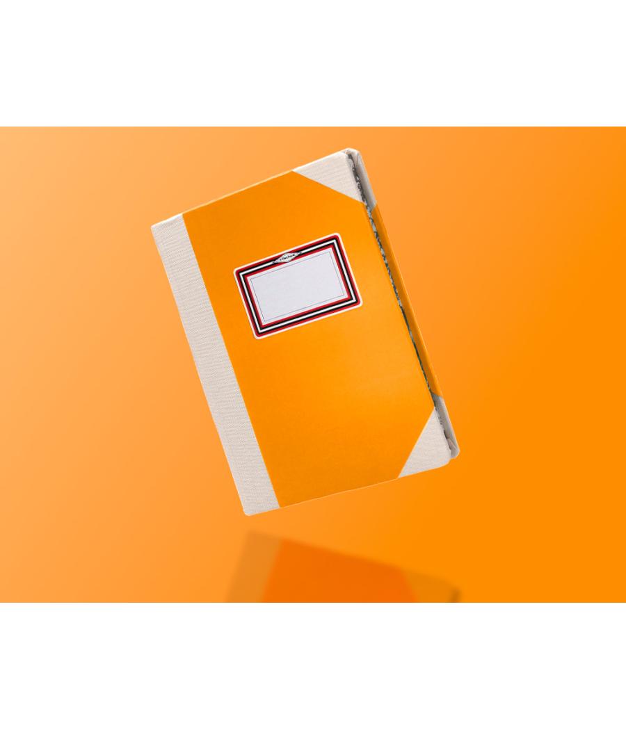 Libro cartóne cosido fernandes flecha din a6+ rayado horizontal 50 hojas 100 gr naranja