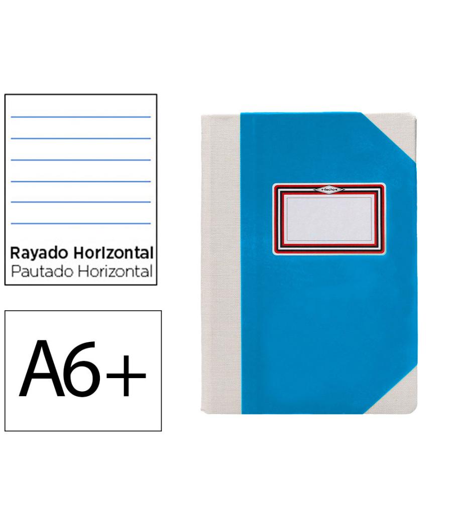 Libro cartóne cosido fernandes flecha din a6+ rayado horizontal 50 hojas 100 gr azul