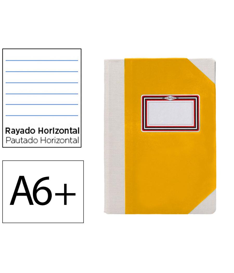 Libro cartóne cosido fernandes flecha din a6+ rayado horizontal 50 hojas 100 gr amarillo