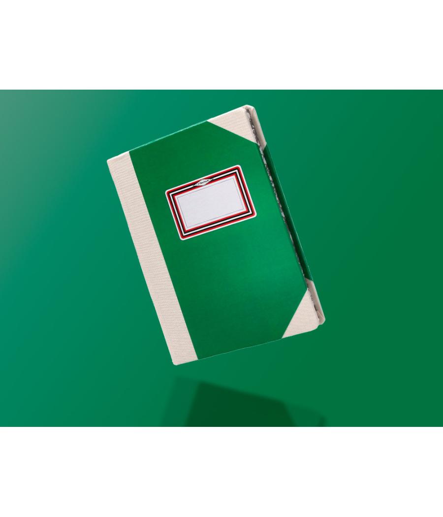 Libro cartóne cosido fernandes flecha din a5+ rayado horizontal 50 hojas 100 gr verde