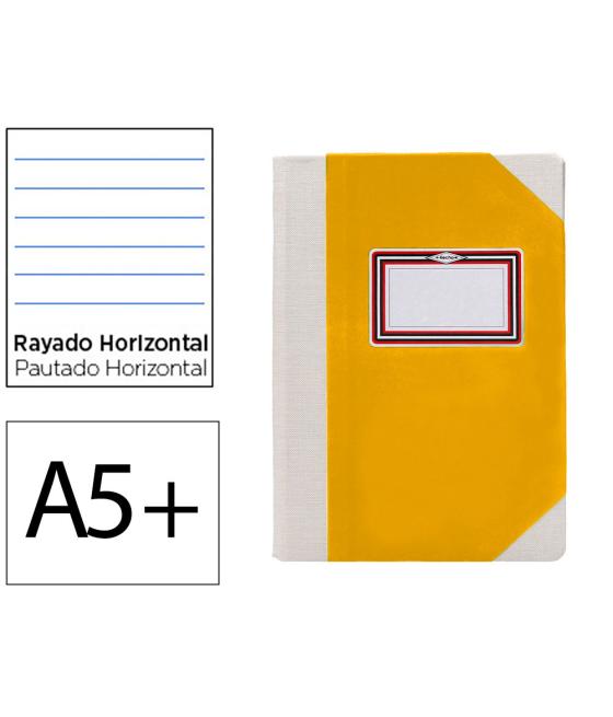 Libro cartóne cosido fernandes flecha din a5+ rayado horizontal 50 hojas 100 gr amarillo