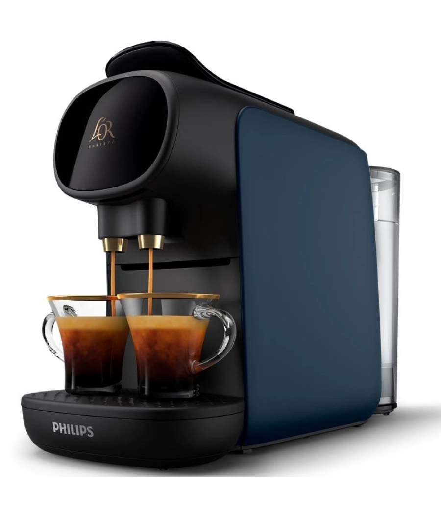 Cafetera de cápsulas philips l'or barista sublime lm 9012/40/ compatible cápsulas nespresso y l'or/ azul y negra