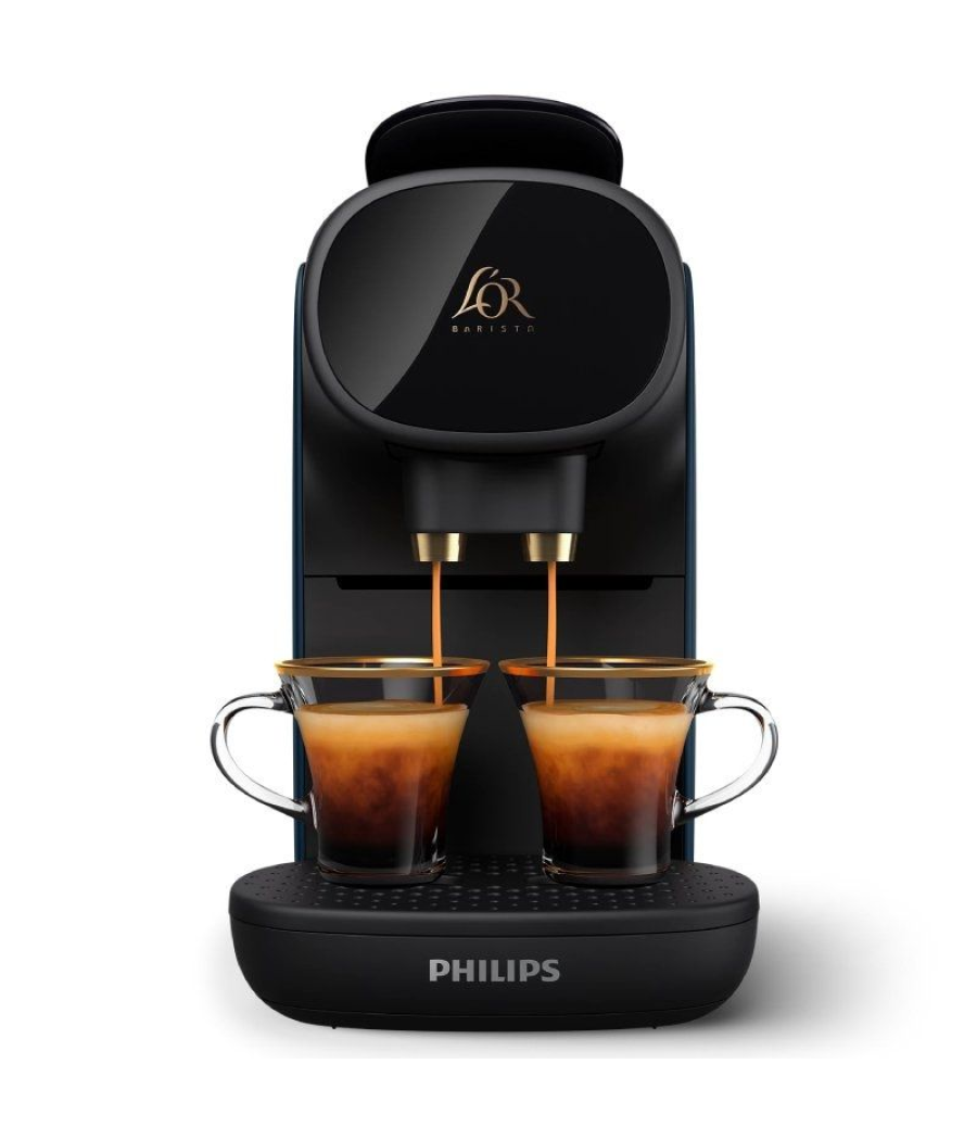 Cafetera de cápsulas philips l'or barista sublime lm 9012/40/ compatible cápsulas nespresso y l'or/ azul y negra