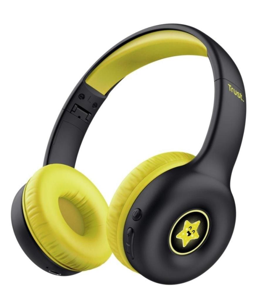 Auriculares infantiles inalámbricos trust nouna kids/ con micrófono/ negros