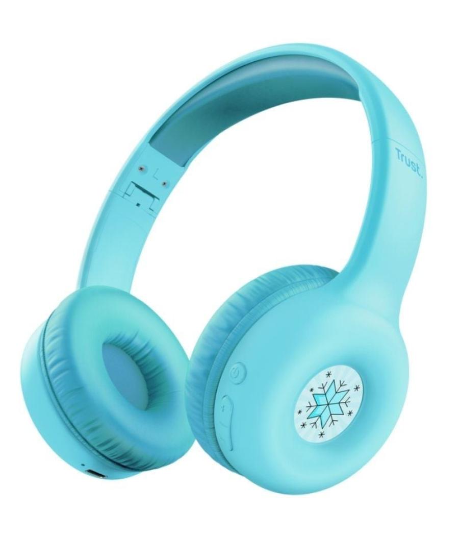 Auriculares infantiles inalámbricos trust nouna kids/ con micrófono/ azules