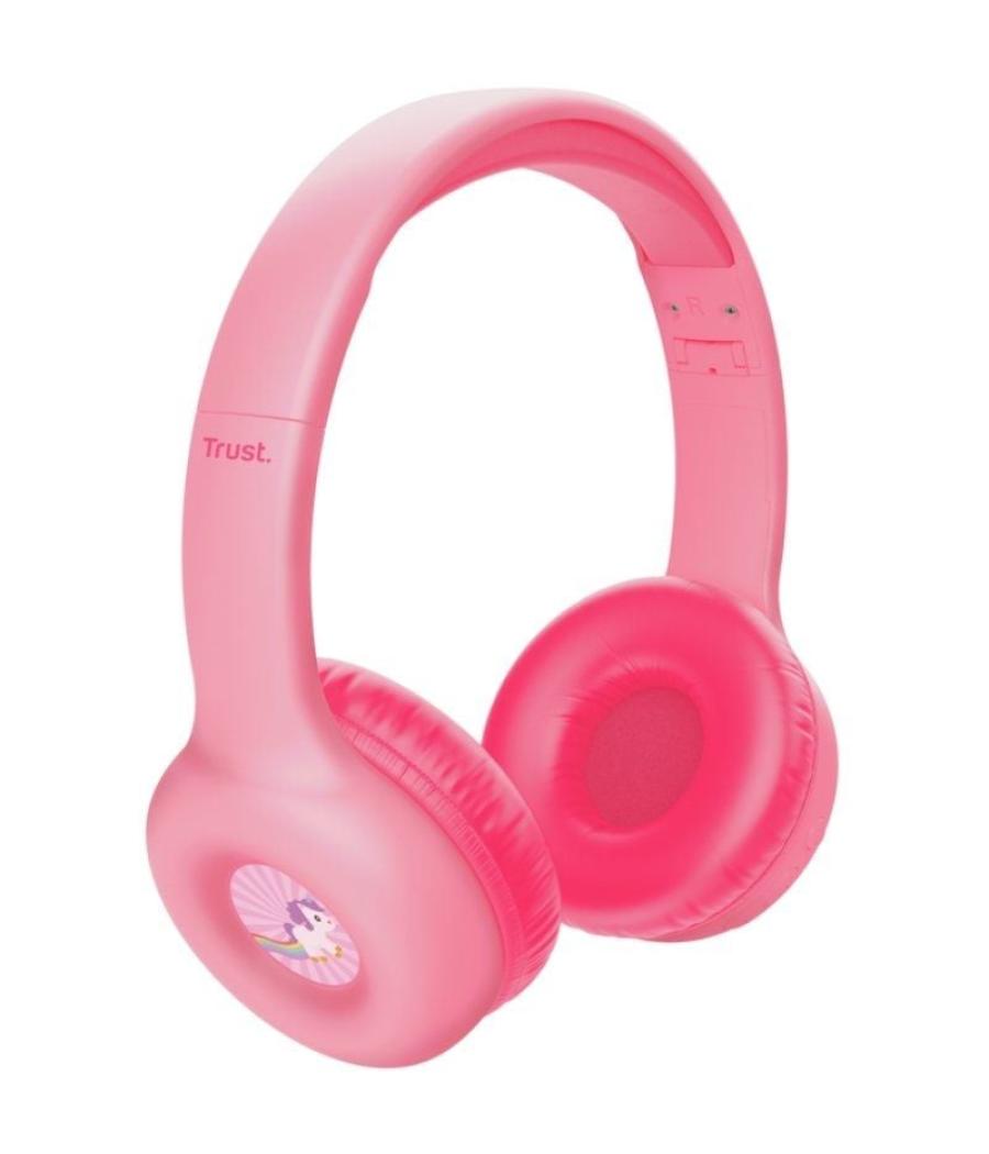 Auriculares infantiles inalámbricos trust nouna kids/ con micrófono/ rosas