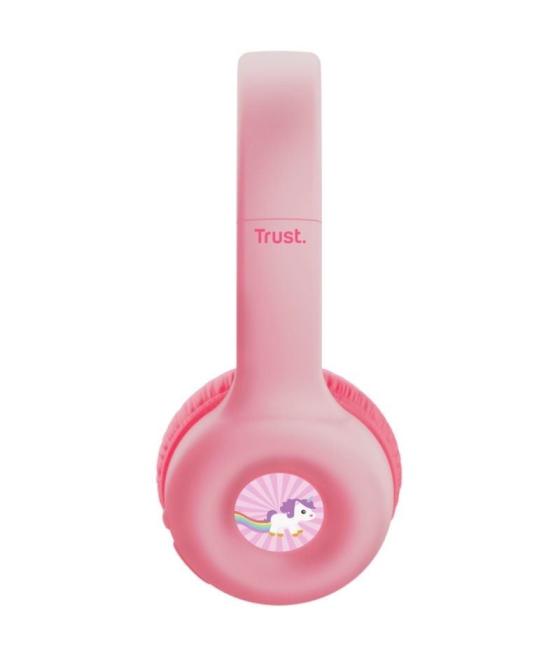 Auriculares infantiles inalámbricos trust nouna kids/ con micrófono/ rosas