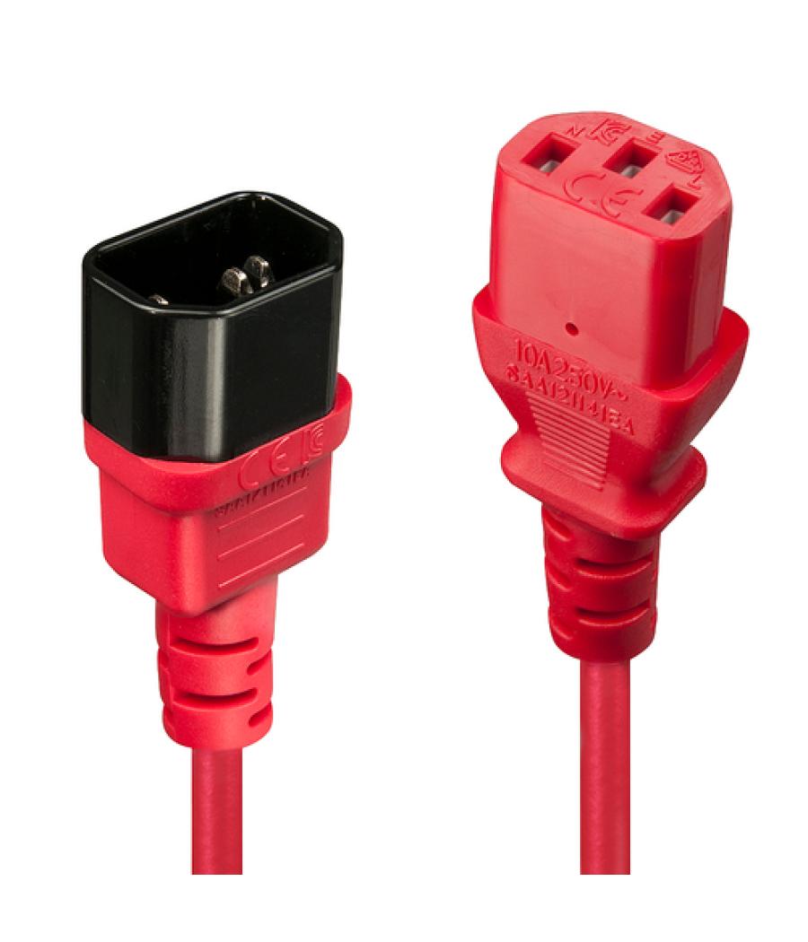 Lindy 30476 cable de transmisión Negro, Rojo 0,5 m C14 acoplador C13 acoplador