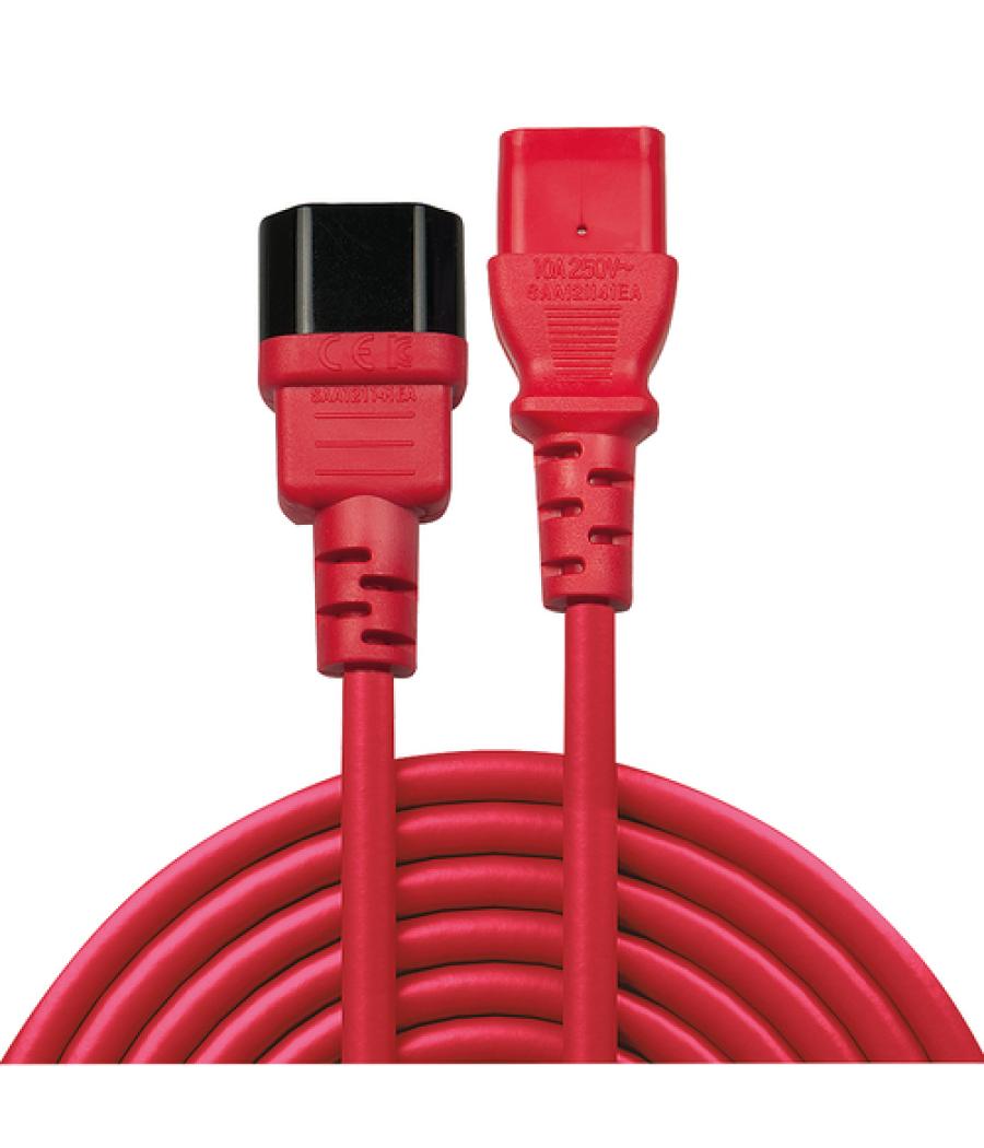 Lindy 30476 cable de transmisión Negro, Rojo 0,5 m C14 acoplador C13 acoplador