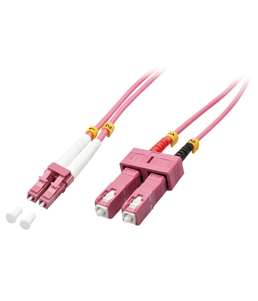 Lindy 46362 cable de fibra optica 3 m LC SC OM4 Rosa