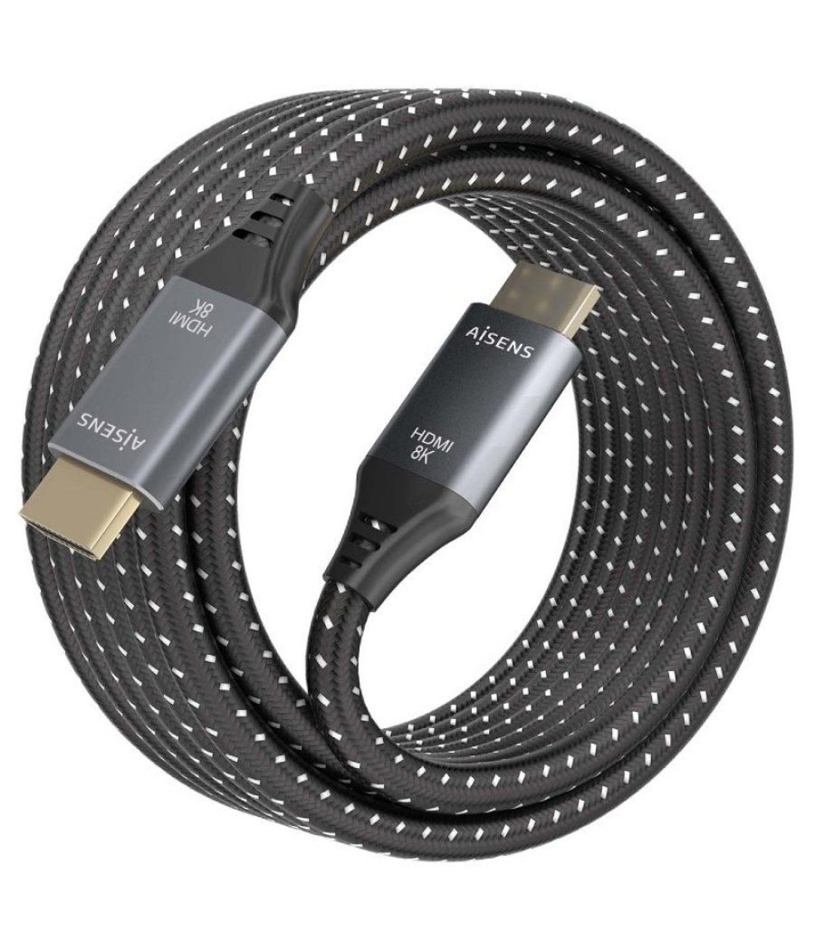 Cable hdmi 2.1 8k aisens a150-0876/ hdmi macho - hdmi macho/ 5m/ gris y negro