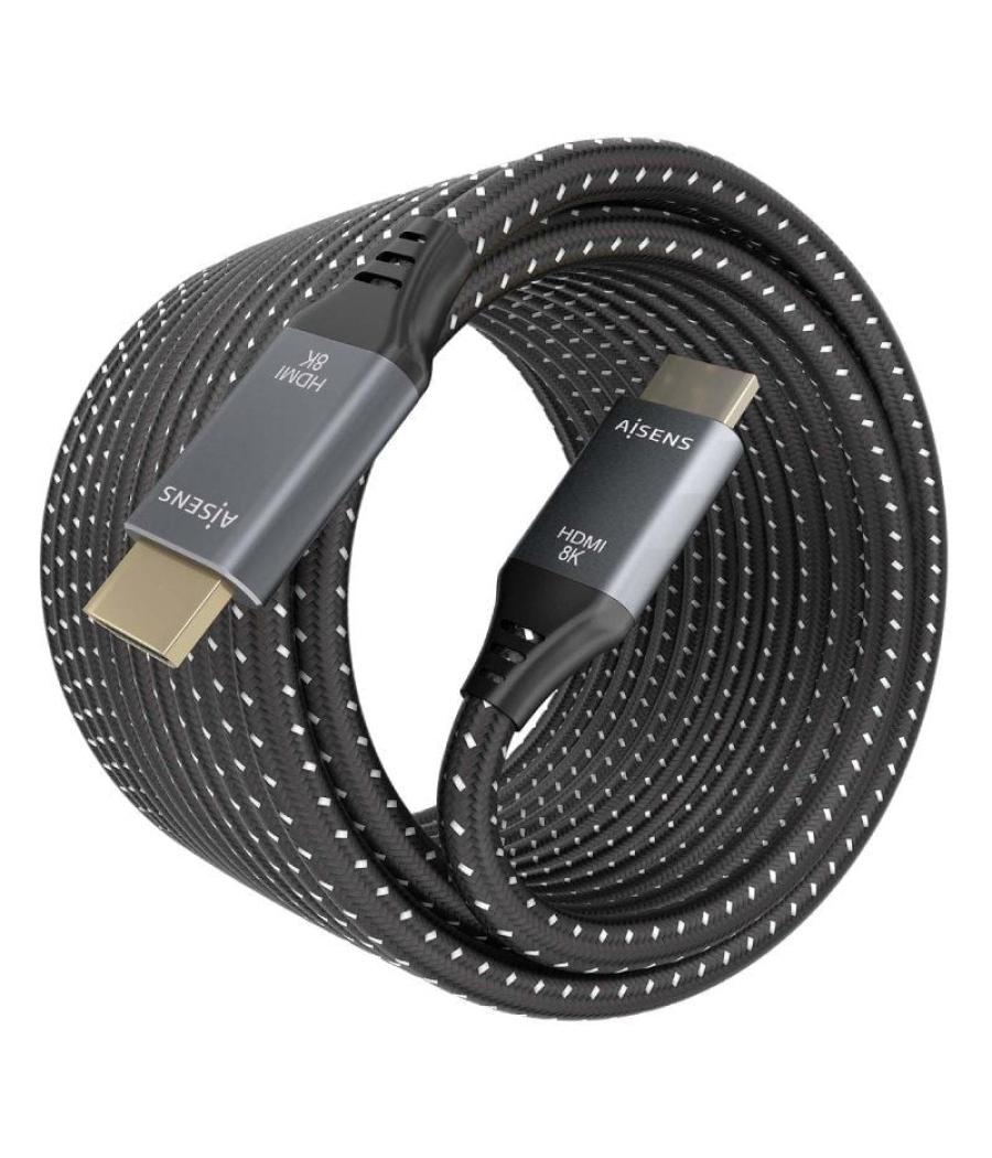 Cable hdmi 2.1 8k aisens a150-0877/ hdmi macho - hdmi macho/ 7m/ gris y negro