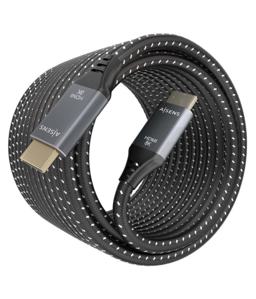 Cable hdmi 2.1 8k aisens a150-0878/ hdmi macho - hdmi macho/ 10m/ gris y negro