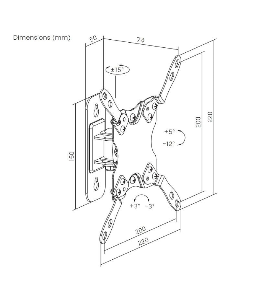 Soporte de pared giratorio/ inclinable/ nivelable aisens wt42tsl-273 para monitores y tv de 13-42'/ hasta 20kg