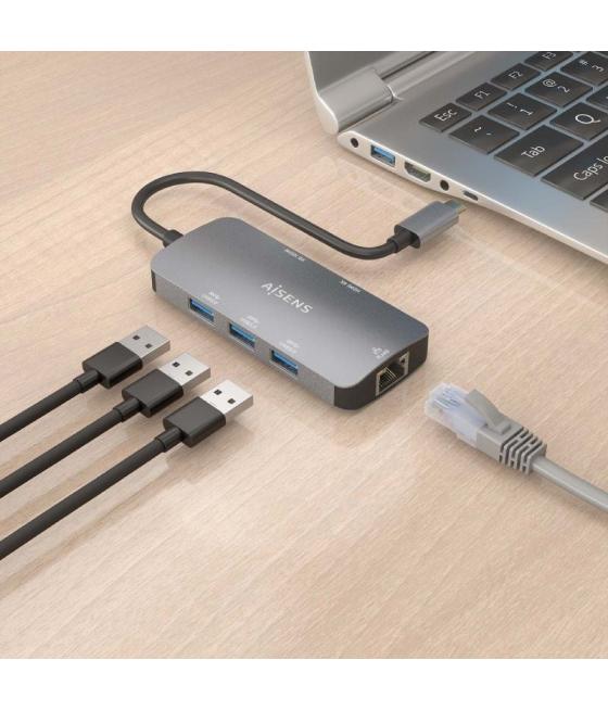 Docking usb tipo-c aisens asuc-6p019-gr/ 1xhdmi/ 3xusb/ 1xrj45/ 1xusb tipo-c pd/ gris