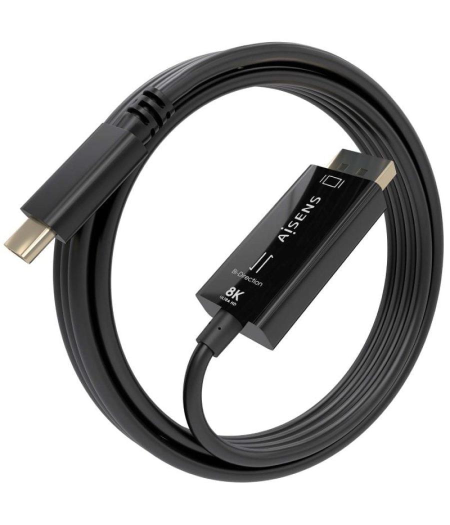 Cable conversor aisens a109-0879/ usb tipo-c macho - displayport macho/ 1.8m/ negro