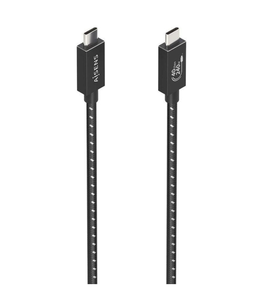 Cable usb 4.0 tipo-c aisens a107-0866/ usb tipo-c macho - usb tipo-c macho/ hasta 240w/ 40gbps/ 50cm/ gris