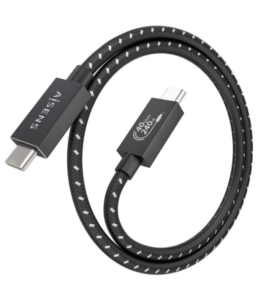 Cable usb 4.0 tipo-c aisens a107-0866/ usb tipo-c macho - usb tipo-c macho/ hasta 240w/ 40gbps/ 50cm/ gris