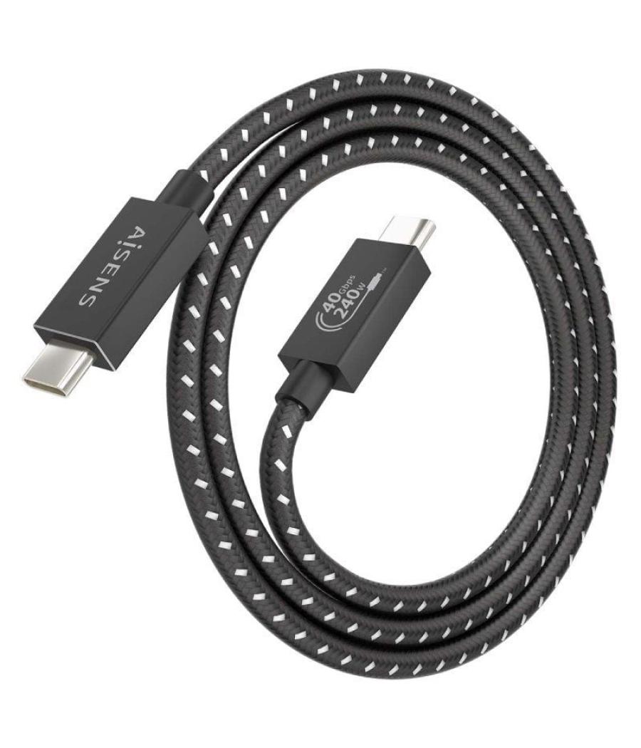 Cable usb 4.0 tipo-c aisens a107-0867/ usb tipo-c macho - usb tipo-c macho/ hasta 240w/ 1m/ gris