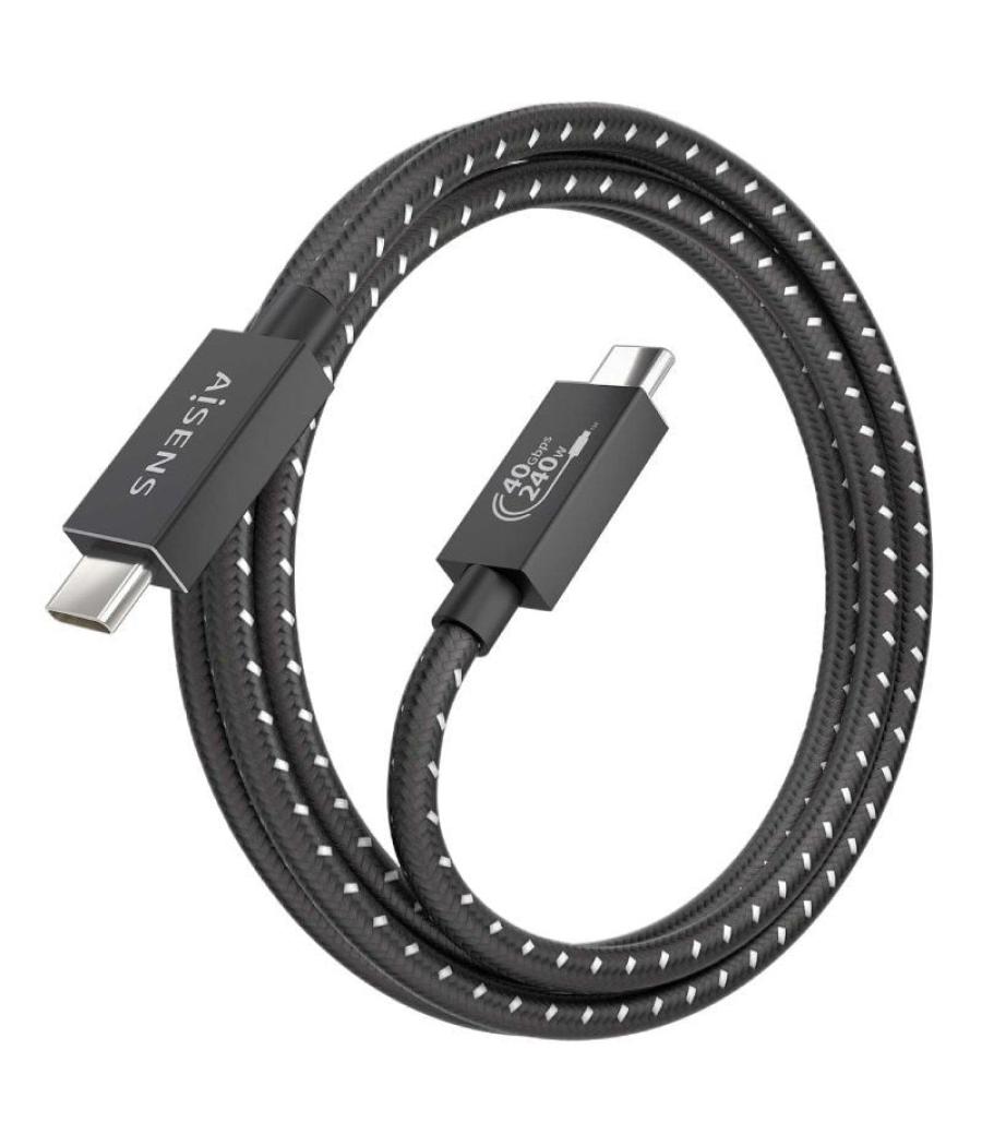 Cable usb 4.0 tipo-c aisens a156-0868/ usb tipo-c macho - usb tipo-c macho/ hasta 240w/ 40gbps/ 1.5m/ gris