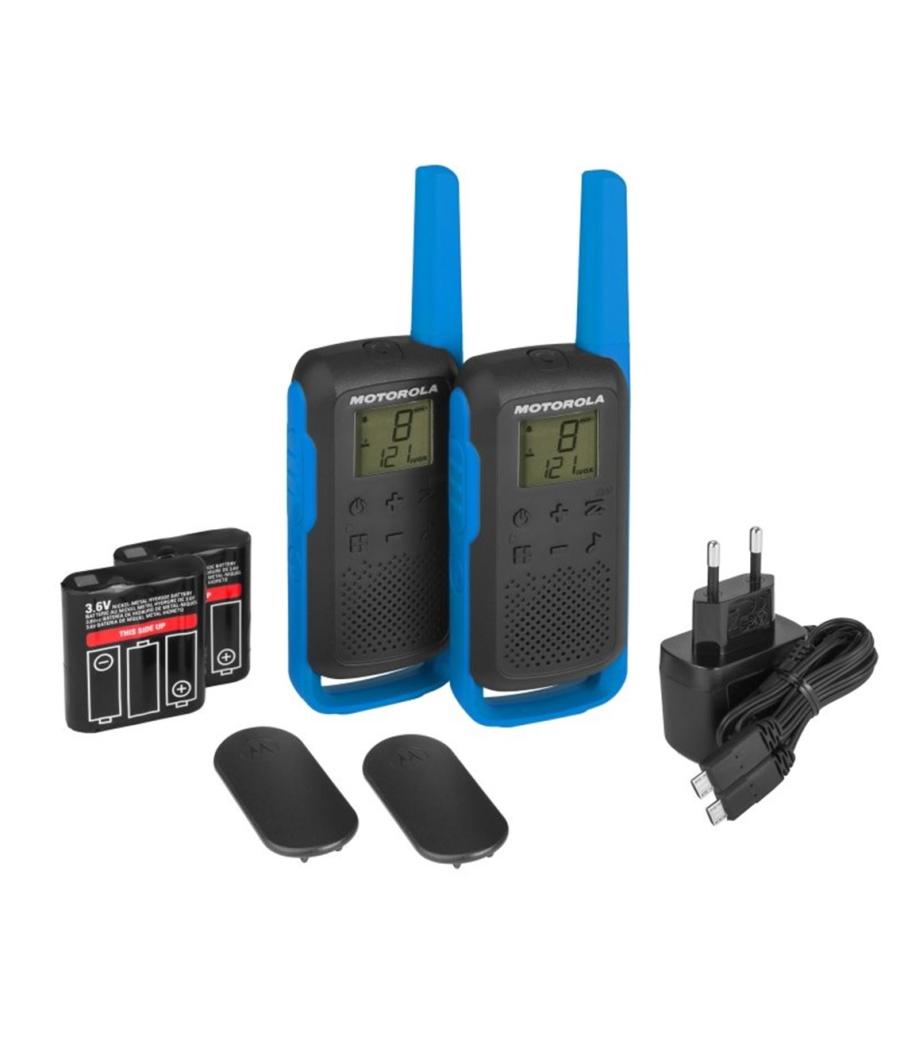 Walkie talkie motorola t62 azul duo - hasta 8km