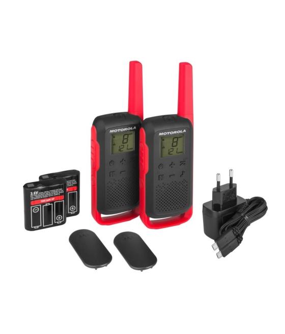 Walkie talkie motorola t62 rojo duo - hasta 8km