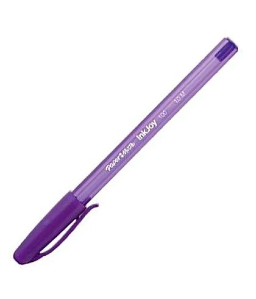 Paper mate inkjoy 100 cap boligrafo triangular morado -12u-