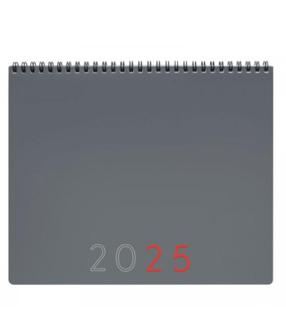 Planificador 2025 mes vertical+notas 250x200mm gris internacional finocam 625505025