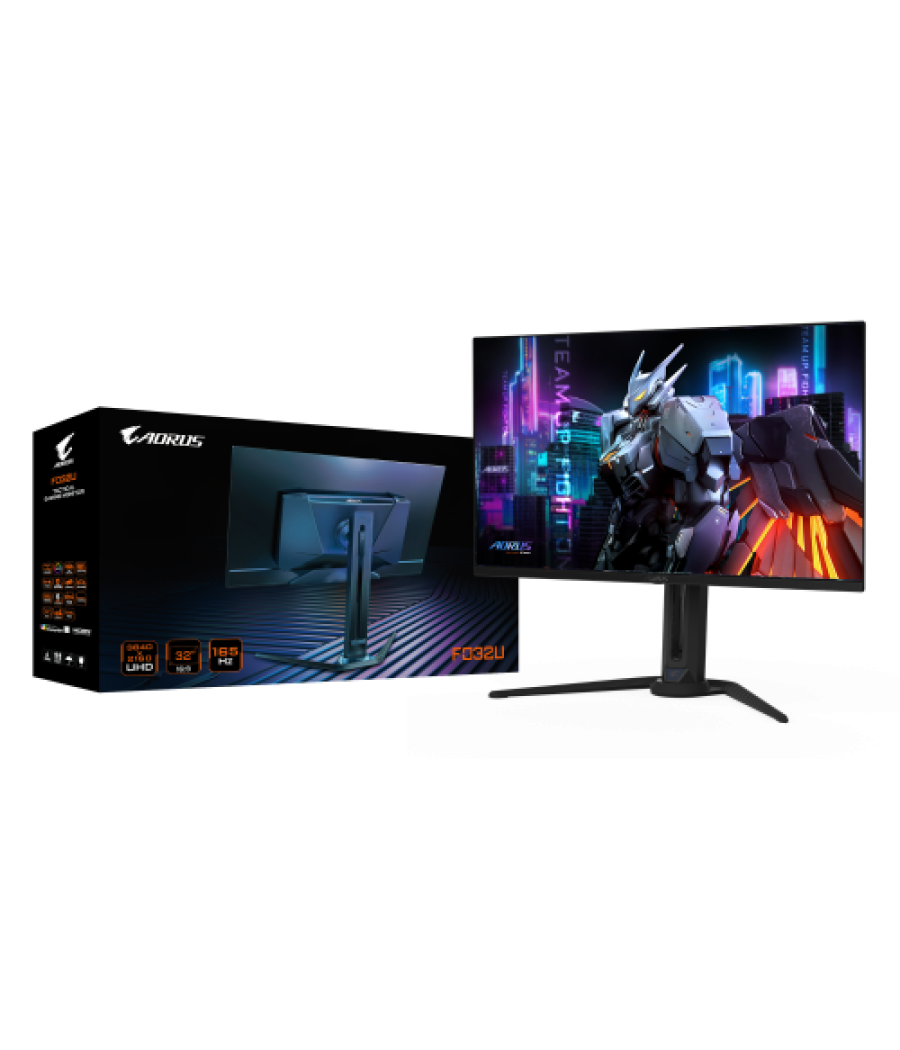 Gigabyte aorus fo32u 31,5” monitor de juegos uhd - 3840 x 2160 (uhd), 165hz, 0,03ms, 250 cd/m², freesync premium pro, displayhdr