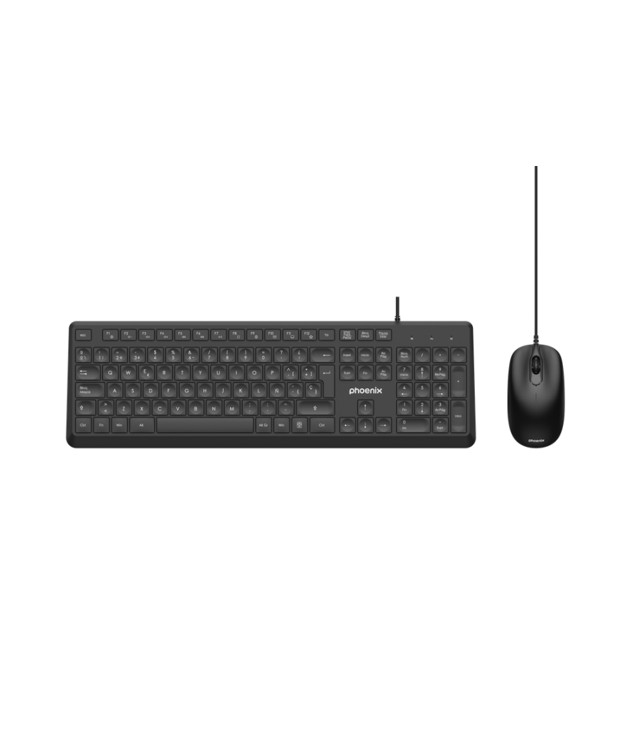 Phoenix combo teclado + ratón con cable usb 1200dpi