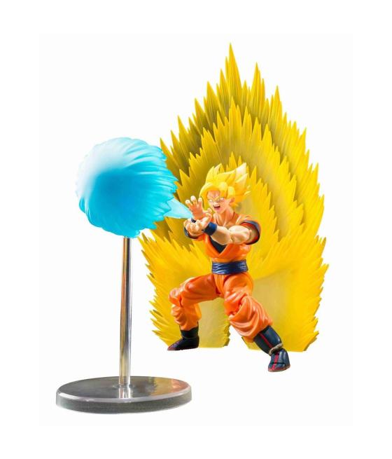 Figura tamashii nations sh figuarts dragon ball z super saiyan son goku's set teleport kamehameha 15cm